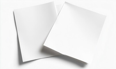 Fototapete - Two Blank Sheets of White Paper Perfect for Office Use or Creative Projects : Generative AI