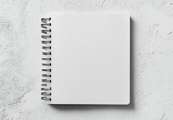Fototapete - Stylish Blank Spiral Notebook Resting on Textured Grey Surface for Modern Aesthetics : Generative AI