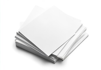 Aufkleber - Stack of pristine white sheets of paper arranged neatly for various creative and professional uses in design and printing : Generative AI