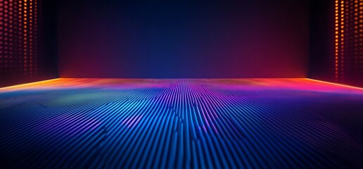Leinwandbilder - Vibrant digital abstract background with colorful light patterns and waves creating a stunning visual experience : Generative AI