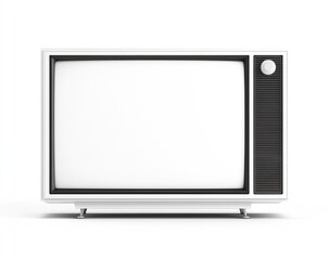 Poster - Minimalist White Television Set with Blank Screen and Modern Design : Generative AI
