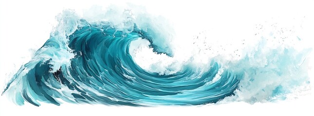Poster - Beautifully painted wave capturing vibrant colors and motion reflecting ocean tranquility : Generative AI