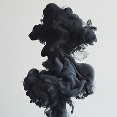 Leinwandbilder - Creative ink smoke flow on a light background ideal for artistic and design projects : Generative AI
