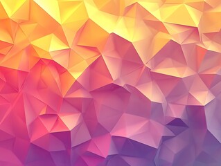 Fototapete - Geometric abstract background design with vivid triangles in orange pink and purple shades for a dynamic look : Generative AI