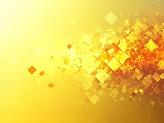 Fototapete - Stunning abstract background with glowing yellow and orange squares creating a sense of depth : Generative AI