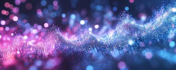 Fototapete - Mesmerizing Abstract Background with Vibrant Colors and Bokeh Effects in Blue and Pink Shades : Generative AI
