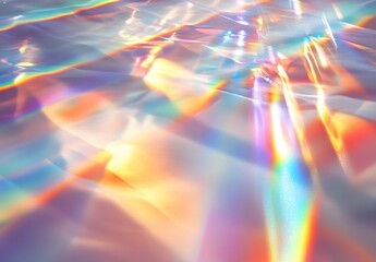 Aufkleber - Stunning Iridescent Texture of Light Reflections on a Soft Background for Artistic Projects : Generative AI