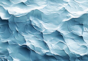 Poster - Captivating abstract image of wavelike patterns in blue and white hues creating a dynamic visual experience : Generative AI