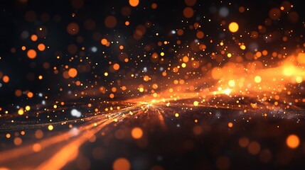 Poster - Shimmering and Glowing Particles Creating a Magical Abstract Background : Generative AI
