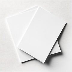 Fototapete - Blank White Papers Stacked Neatly on a Minimalist Surface Perfect for Creative Designs and Presentations : Generative AI
