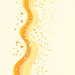 Fototapete - Abstract Wavy Design with Circles and Dots in Yellow and Orange Color Scheme : Generative AI