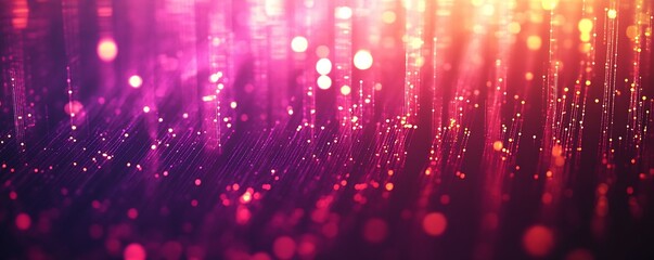 Aufkleber - Captivating Wave Pattern Created by Vibrant Pink and Orange Lights on an Abstract Background : Generative AI