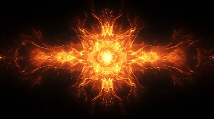 Poster - Brilliant and fiery abstract design depicting an explosion of light and energy in a dramatic cosmic display : Generative AI