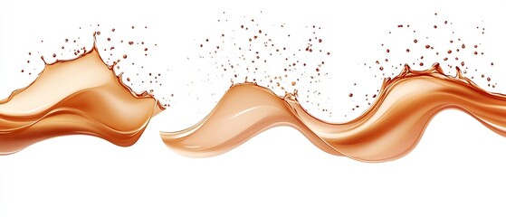 Aufkleber - Smooth flowing milk chocolate waves creating dynamic motion for modern digital designs : Generative AI