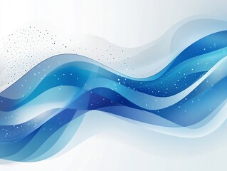 Leinwandbilder - Smooth and Flowing Abstract Light Blue Waves with Subtle Sparkles and Elegant Curves : Generative AI