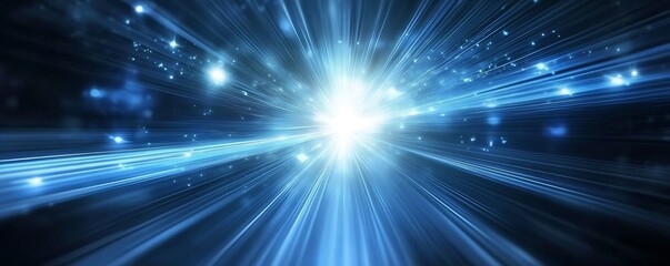 Fototapete - Vibrant light rays emanate from a central point creating a mesmerizing visual effect : Generative AI