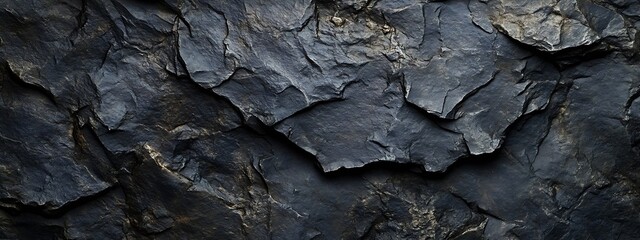 Aufkleber - Dramatic layered slate rock formation with intricate textures for artistic applications : Generative AI