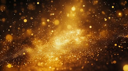 Leinwandbilder - Dazzling golden bokeh texture background featuring sparkling particles for creative design and art projects : Generative AI
