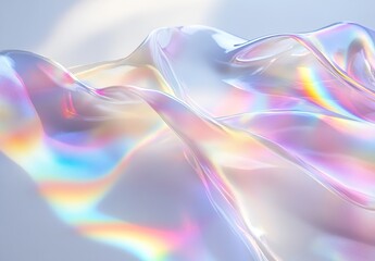 Poster - Elegant translucent fabric with iridescent shine creating a mystical visual effect : Generative AI