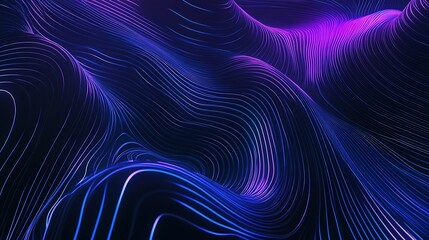 Aufkleber - Captivating abstract waves of flowing purple and blue light creating a futuristic vibe : Generative AI