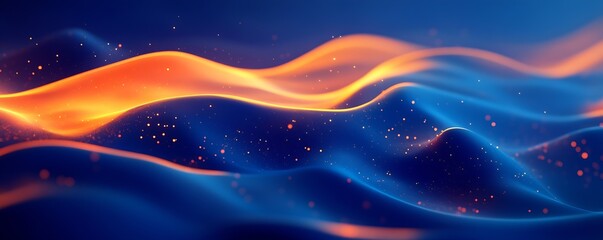 Fototapete - Enchanting Flow of Vibrant Colors and Shimmering Lights in an Abstract Wave Pattern : Generative AI
