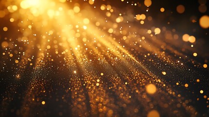 Poster - Radiant golden light beams illuminating the space creating an enchanting and warm atmosphere : Generative AI