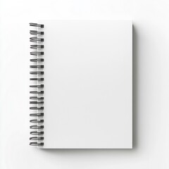 Fototapete - Minimalist Design with Blank Spiral Notepad on Clean White Surface for Creative Ideas : Generative AI