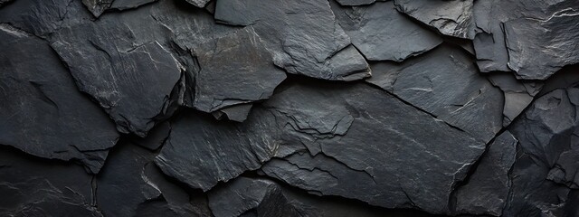 Aufkleber - Layered slate rock arrangement presenting rich textures and natural color variations : Generative AI