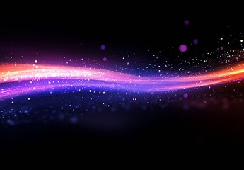 Aufkleber - Dynamic flowing abstract design with colorful light trails weaving through dark space : Generative AI