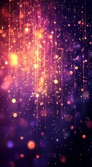 Fototapete - Abstract Background with Twinkling Lights and Bokeh Effects Creating a Dreamy Atmosphere in Vibrant Colors : Generative AI