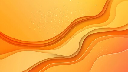 Fototapete - Vibrant abstract composition with smooth flowing curves in warm orange and yellow tones : Generative AI