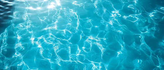 Leinwandbilder - Clear turquoise water surface glistening under sunlight creating a serene atmosphere : Generative AI