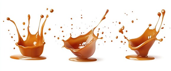 Fototapete - Stunning and Artistic Caramel Splash Illustrations Captured for Culinary Delight and Design Projects : Generative AI