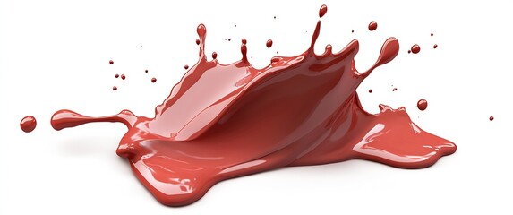 Aufkleber - Splashing vivid red paint creating dramatic art effects on a clean background for creative projects : Generative AI