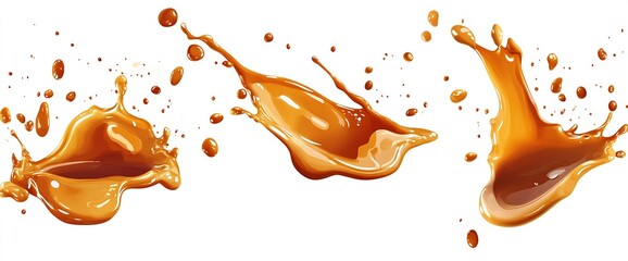 Fototapete - Appealing Caramel Sauce Splash Graphics Perfect for Advertising and Food Related Projects : Generative AI