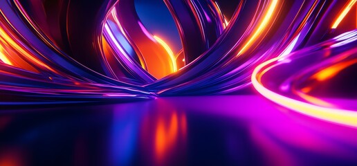 Aufkleber - Stunning swirling patterns of colorful light create an immersive abstract 3D scene with luminous elements : Generative AI
