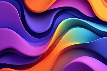 Poster - Colorful wavy abstract 3D design