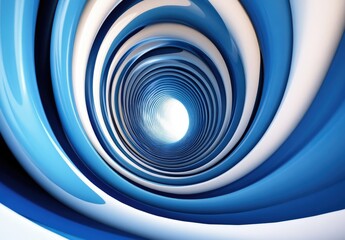 Poster - Abstract blue spiral tunnel