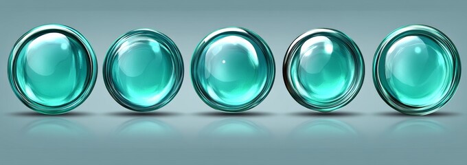 Modern illustration of a photo carousel template for social media, designed in a glassmorphism style with a realistic effect using a set of transparent glass plates