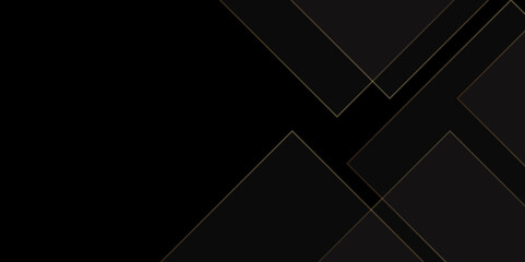 Leinwandbilder - Design geometric tile gold on black background with triangle shape. Geometric dark material background. Elegant abstract shiny luxury black gold background for wallpaper, banner, cover or Presentation