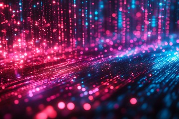 Wall Mural - dynamic neon data stream visual