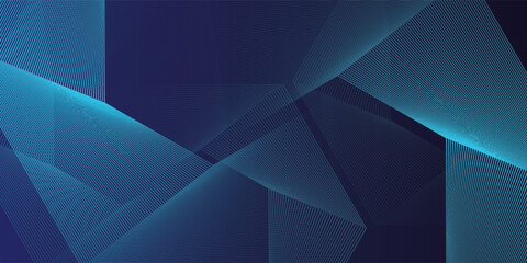 Wall Mural - dark blue background with hexagon geometric line pattern. abstract shiny hexagon lines. futuristic t