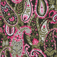  Dark Floral Paisley Design vector