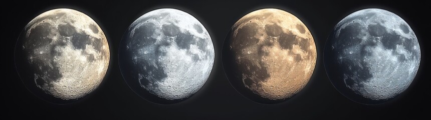 Wall Mural - modern flat icons depicting a realistic moon setting