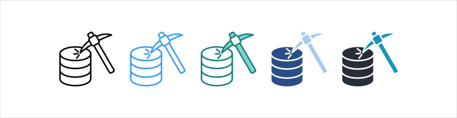 Data Mining Icon Set Multiple Style Collection
