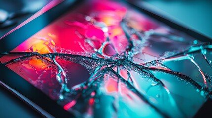 Wall Mural - vivid digital art portrays an abstract pattern. bright colors blend in a captivating design. this ar