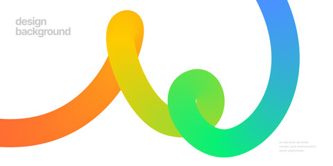 Wall Mural - background with wavy gradient shapes. colorful squiggles gradient lines design for flyer, poster, co