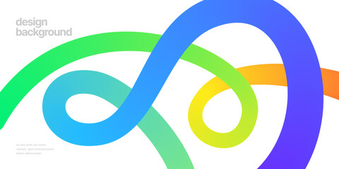 Wall Mural - background with wavy gradient shapes. colorful squiggles gradient lines design for flyer, poster, co