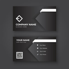 Dark grey business card design; simple background