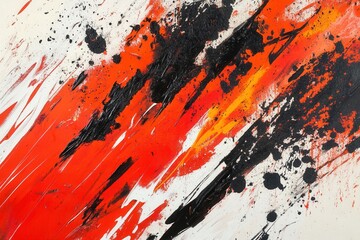 Leinwandbilder - Bold expressions of anger captured through chaotic splashes of red and black with striking energy Generative AI